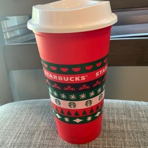 Starbucks Reuseable red holiday hot cup